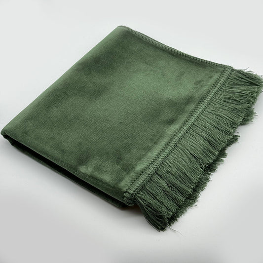 QAMARR ® Deluxe Personalized Prayer mat Giftbox - Green
